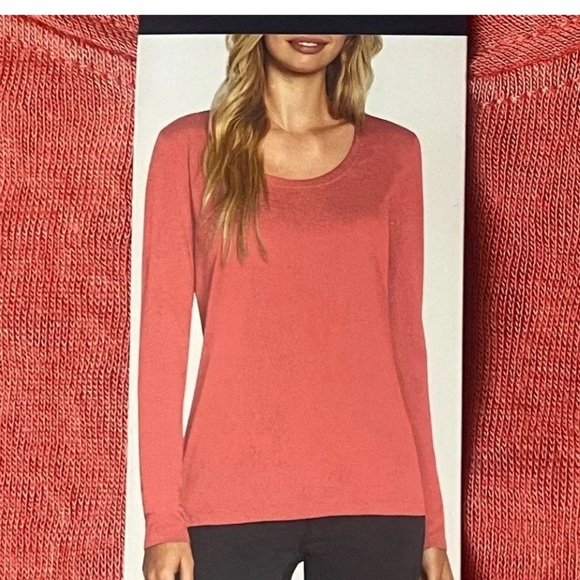GAP Long Sleeve Scoop Neck‎ Shirt Sweater Womens Small Rose Slub Knit NWT - Picture 1 of 10